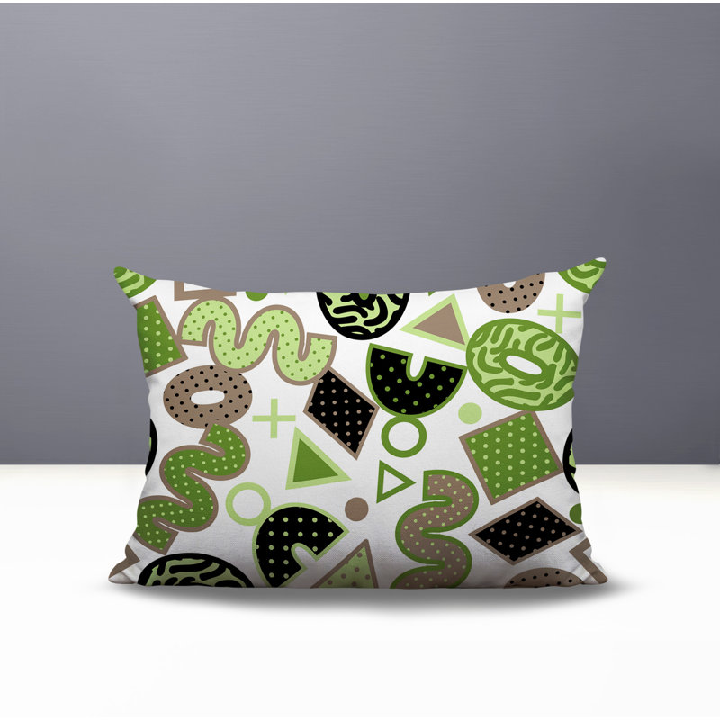 Coussin lombaire intérieur / extérieur Trixel, Rectangle H 14 po x l 20 po, Chartreuse