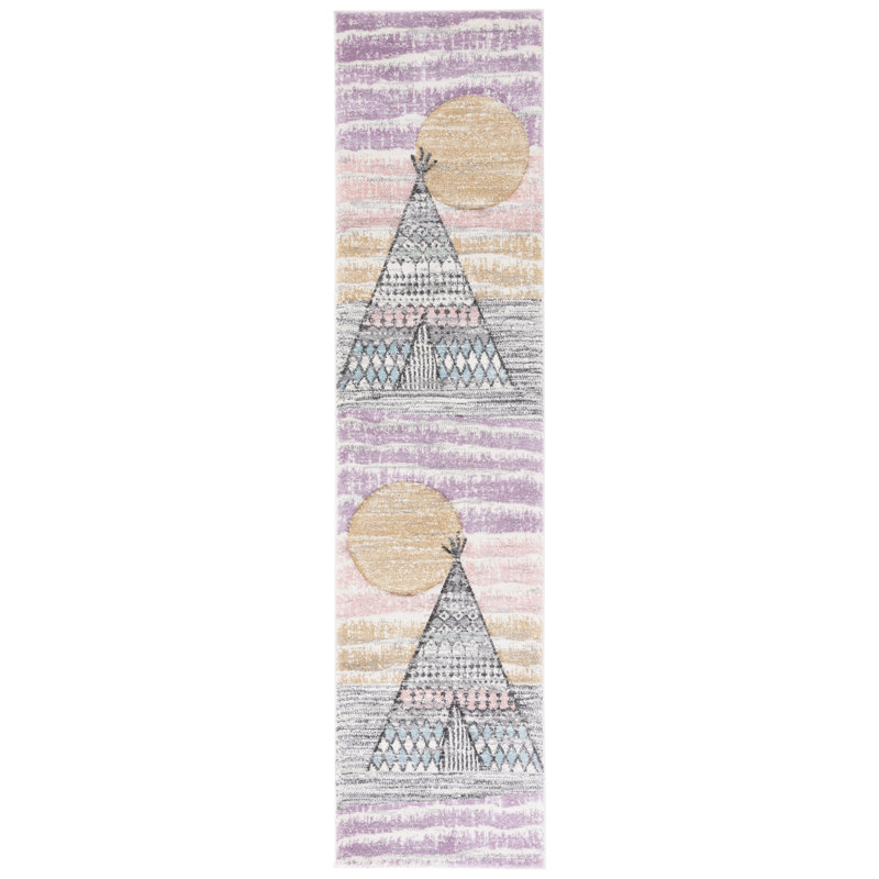 Tapis gris / rose Highland Creek, Tapis de couloir 2 pi 3 po x 6 pi