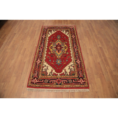 Geometric Traditional Handmade Wool Rug 3x6