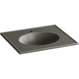 Vitreous China Rectangular Dual Mount Bathroom Sink with Overflow