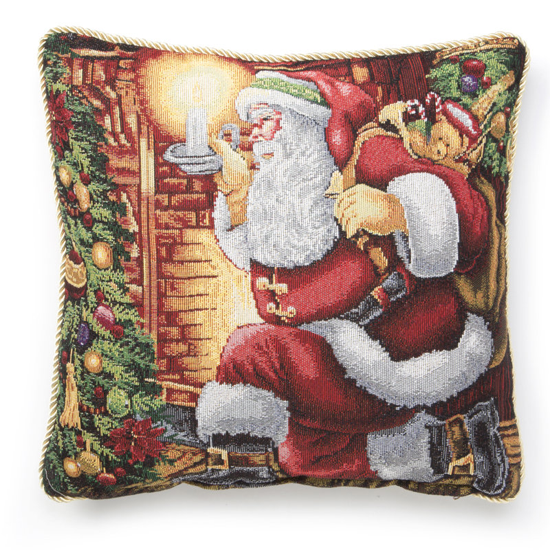 Seasonal Santa Claus Reversible Throw Pillow