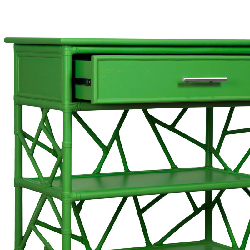 End Table with Storage, Bright Green