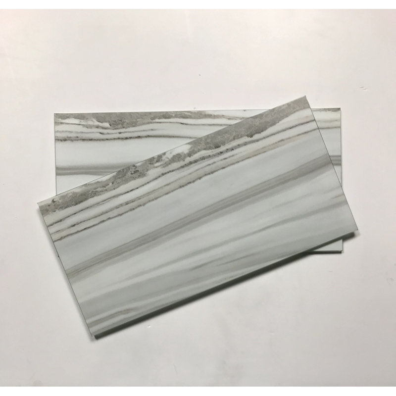 Nature 6 in. x 12 in. Wood Look Glass Straight Edge Subway Decorative Kitchen & Bathroom Wall Tile