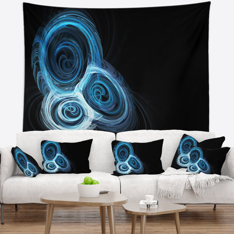 Tapisserie nebula en spirale abstraite, H 32 po x l 39 po