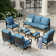 Tapasi 9 - Person Patio Conversation Set with Rocking Lounge Chairs & Optional Firepit Table