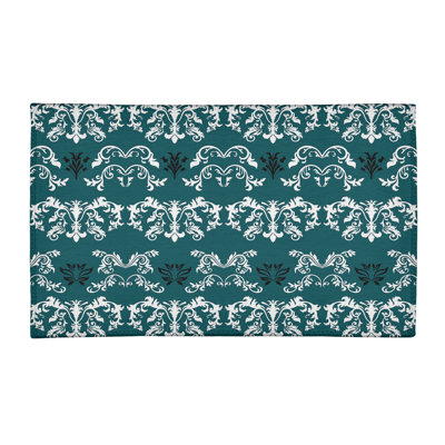 Tapis vert / blanc Damask