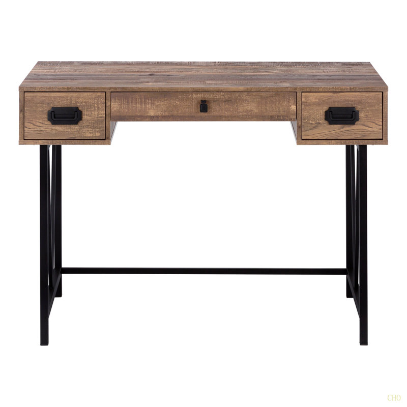 Bureau d'ordinateur, bureau personnel, ordinateur portable, tiroirs de rangement, L 48 po, stratifié de travail, métal, transitionnel