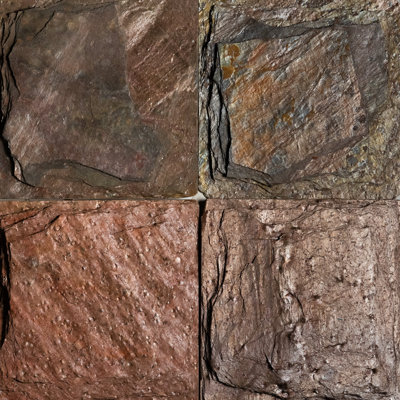 Carreau de mur et de plancher en cuivre ciselé d'aspect pierre de 6 po x 6 po