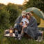 Jeté en laine pour camping-car 80% laine gris 59 x 86,6 pouces