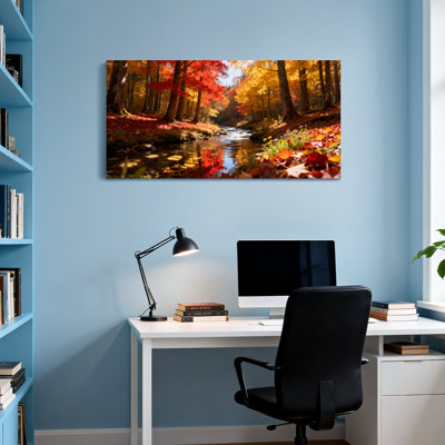 Landscape & Nature Autumn Forest Stream Leaves Colourful Trees Reflection Nature