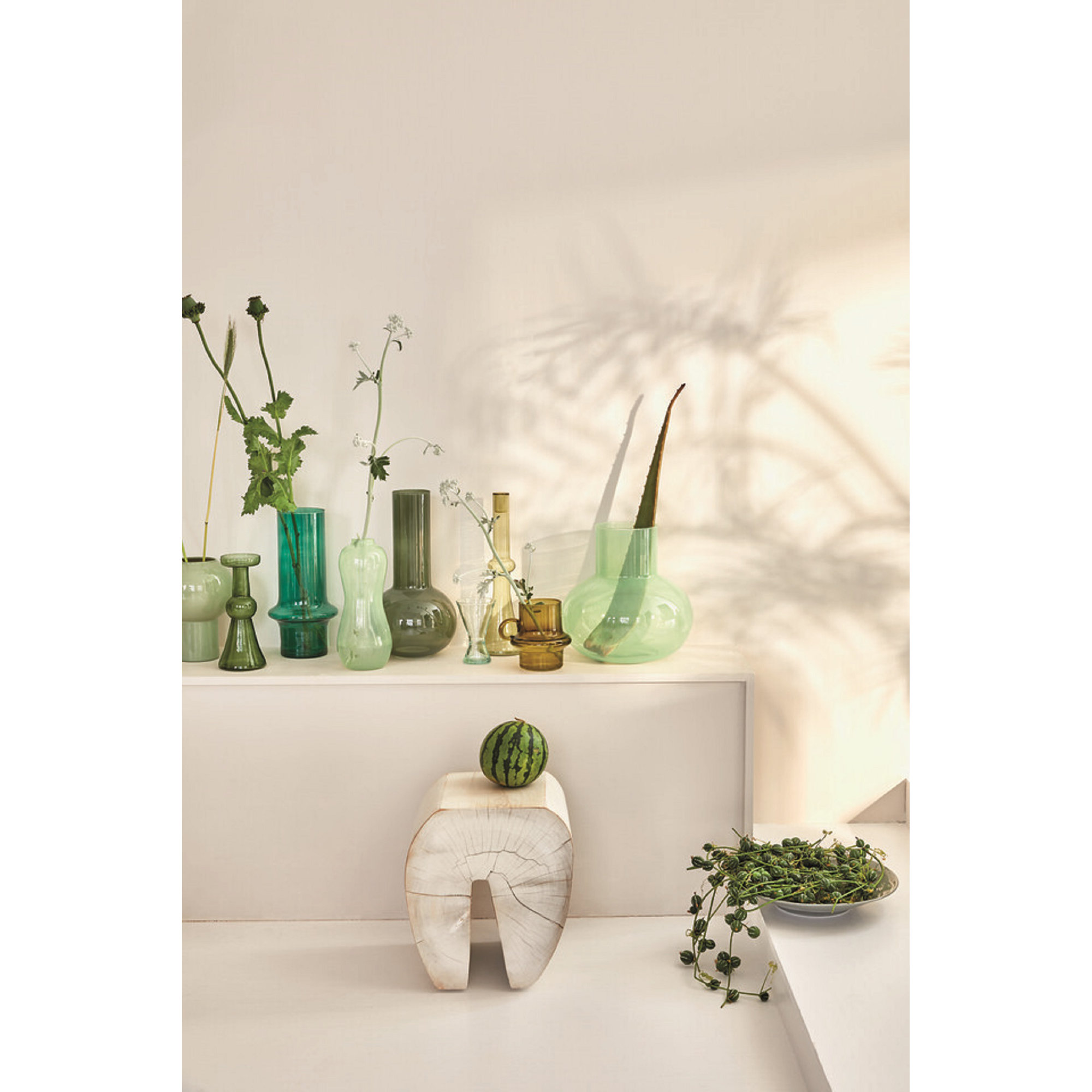 Travon Glass Table Vase, 11.18" H x 11.02" W x 11.02" D, Light Green