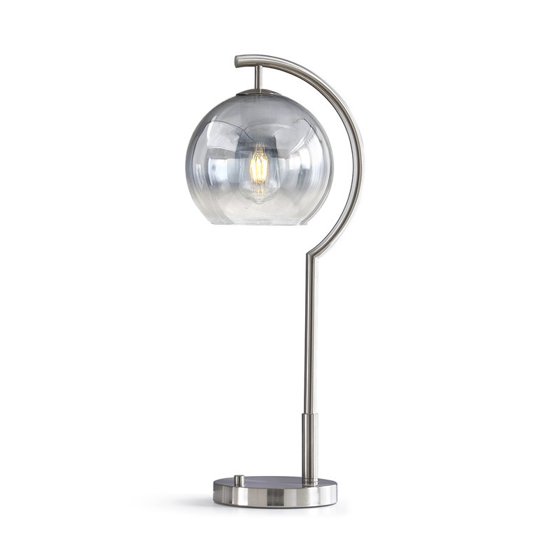 Tenlie 26.5" H Table Lamp, Brushed Nickel, Chrome