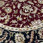 Tapis rouge / noir / brun en laine touffeté à la main Indo
