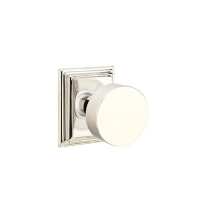 Ensemble de mortaise intérieure Emtek Passage avec rosette Wilshire et bouton rond (droit)