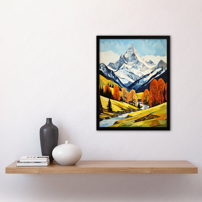 Swiss Alps In Autumn Switzerland Snow Capped Peaks Meadow - Single Picture Frame Print