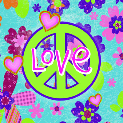 «Hippie Love Child», impression sur toile tendue