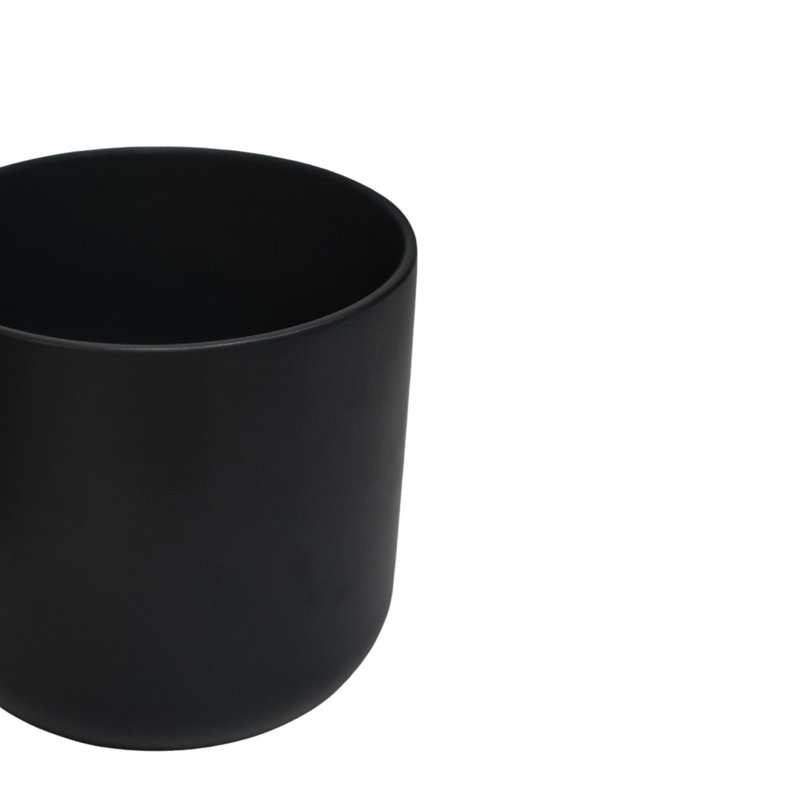 Lisbon Ceramic Indoor Planter, 26cm H 26cm D, Anthracite