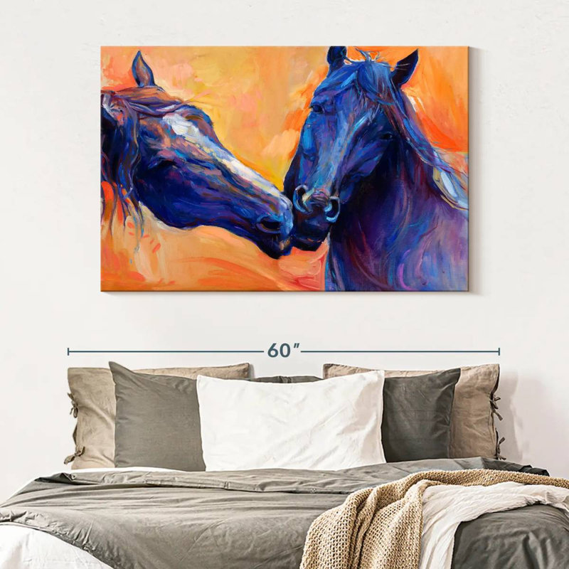 Brampt Blue Horses, 34" H x 51" W