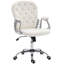 Chaise de bureau, chaise d'ordinateur pivotante à 360 °, blanc crème