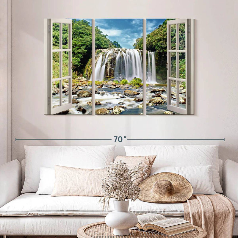 Alvord Reunion Island Waterfall, 32" H x 50" W