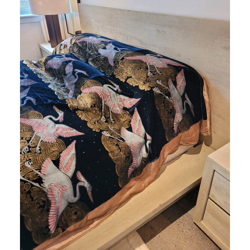 Heron Velvet Throw