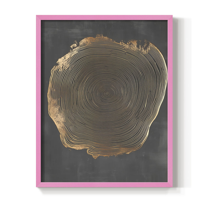 Impression abstraite encadrée XCVII - prête à être accrochée - fabriquée aux États-Unis, Rose, H 29 po x l 23 po