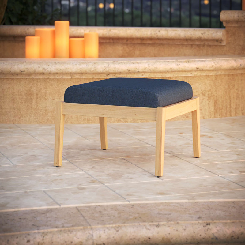 Sunbrella® Outdoor Ottoman Cushion, Sunbrella® Spectrum Indigo, 4" H x 22" W x 20" D