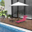 Chaise longue pliante Outsunny, chaise longue de bronzage avec dossier inclinable, siège en filet respirant et appui-tête pour la plage, la cour, le patio, le rose-1846319570