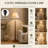 Verla Brown Tapered Faux Wood Dimmable Floor Lamp