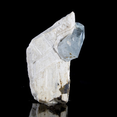Terminated Aquamarine On Microcline Feldspar