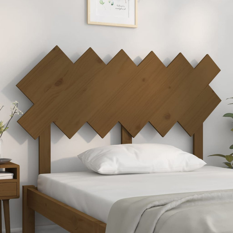 Leangelo Solid Wood Headboard, 72.5 x 81 cm, Honey Brown