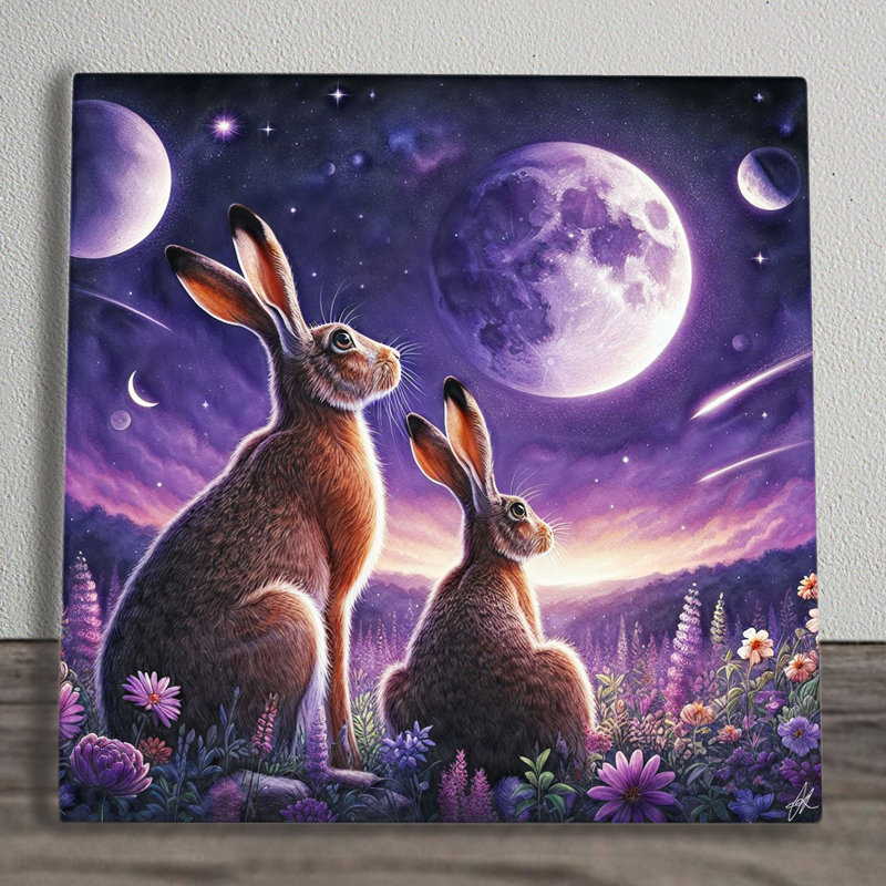 West Country Wizard Moon Gazing Hares - No Frame Print