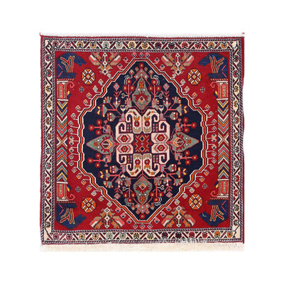 Tapis persan Abadeh finement noué à la main 2 pi x 2 pi