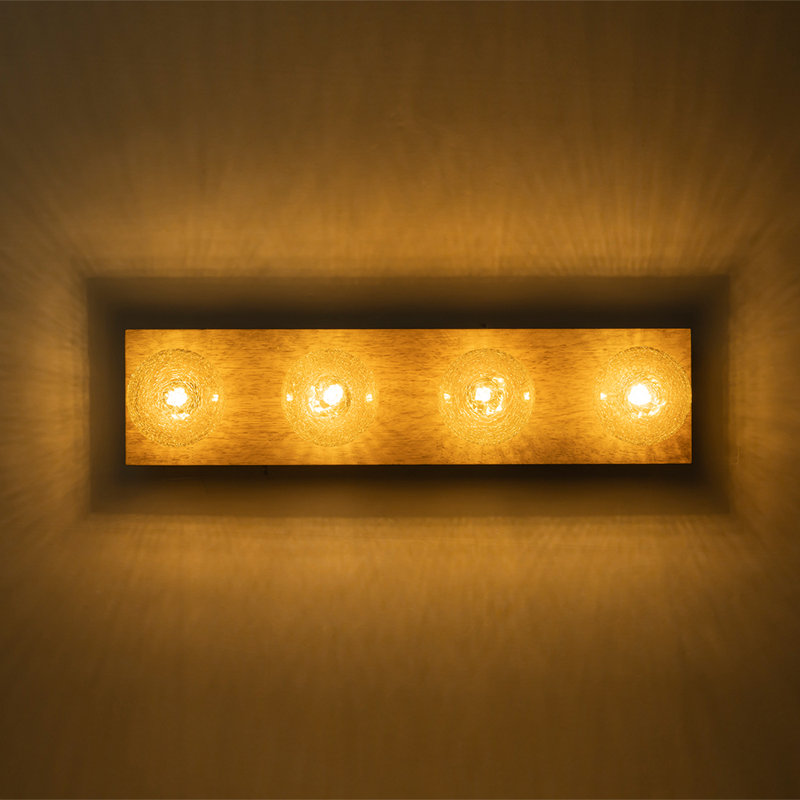 4-Light Glass Shade Wall Sconces, Amber Cracked Glass