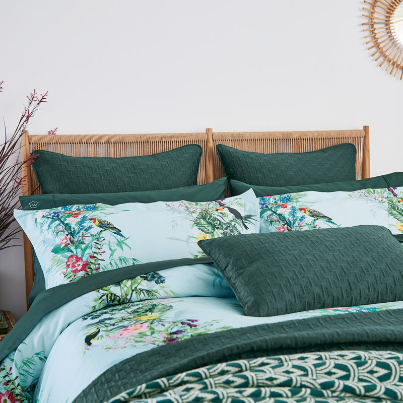 Magnolia Art Bedding Set, Queen Comforter + 2 Standard Shams