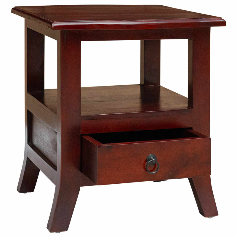 40cm W Solid Wood Bedside Table, Brown