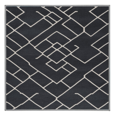 Machine Washable Trellis Gray Area Rug