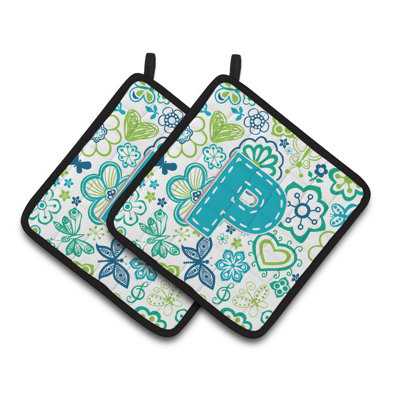 Fleurs et papillons Potholder
