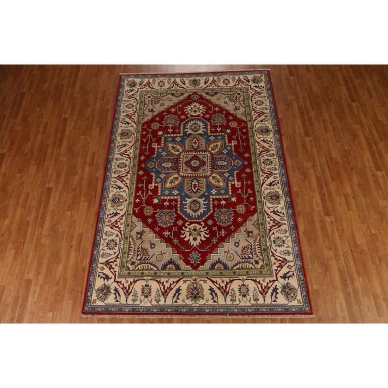 One-of-a-Kind Rectangle 6'7'' X 10'0'' New Age Wool Area Rug in Red