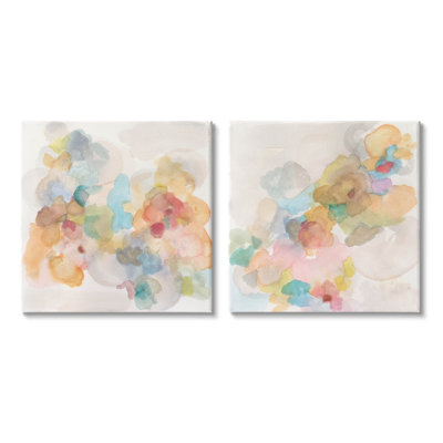 " Abstract Pastel Watercolor Composition " by Jodi Fuchs 2 - Pieces Painting Print