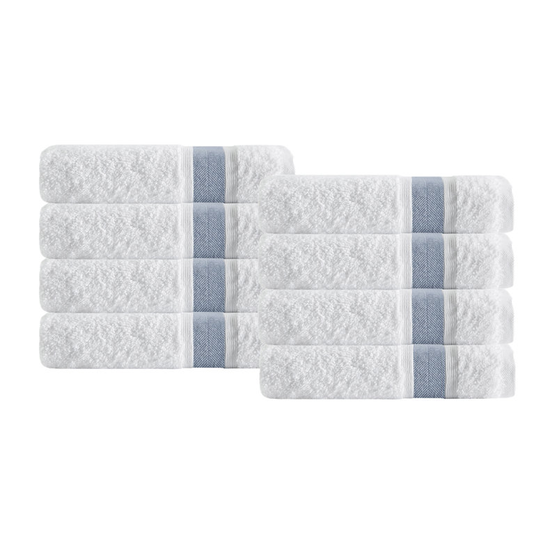 Ensemble de 8 serviettes en coton Amair, Bleu