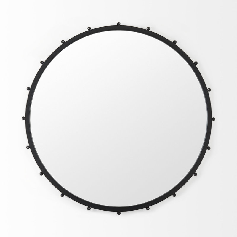 Petit miroir décoratif Weston I, Noir, 43,7 po x 43,7 po