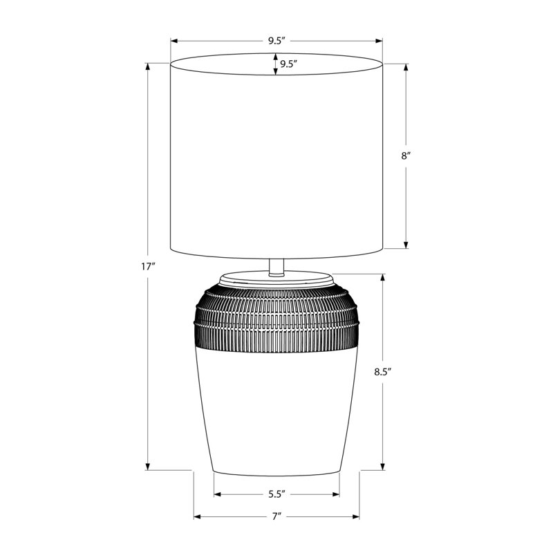 Lighting, 17 po, lampe de table, céramique, abat-jour, contemporain, Beige, Ivoire ivoire