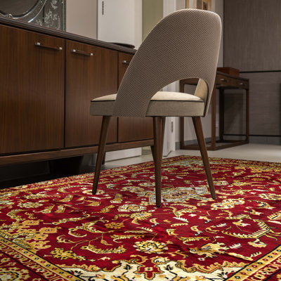Hand-Knotted High-Quality Red and Red Area Rug