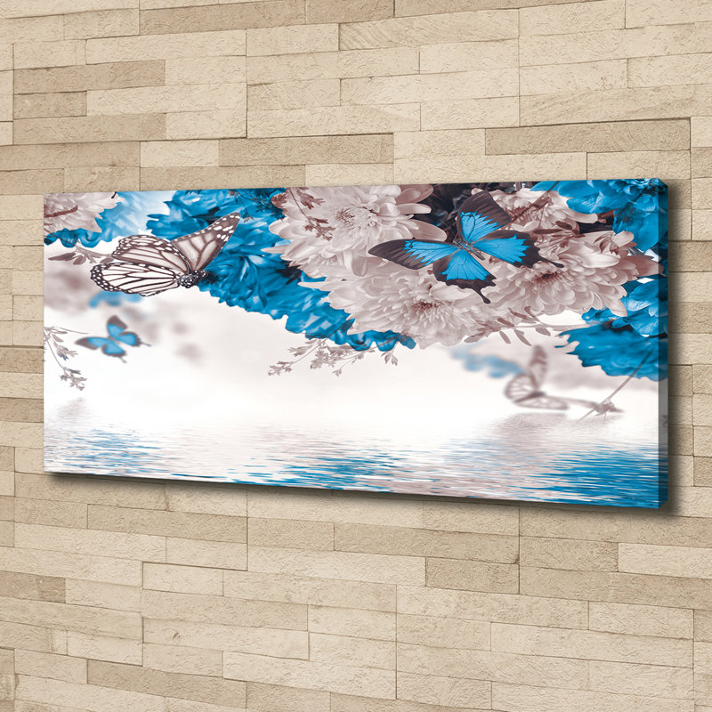 Flowers And Butterflies - Wrapped Canvas Print