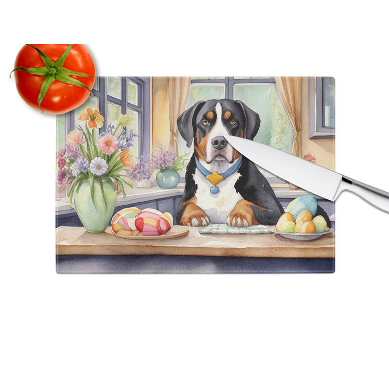Planche à découper en verre pour chien de montagne