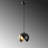 Elegant Scandinavian Chandelier, Black & Gold, 7.9 in Diameter, 44.9 in Height | Adjustable Height, Metal Body, E27 Socket (Max 40W) | Glamorous Lighting Fixture for Modern Home Décor & Dining Spaces