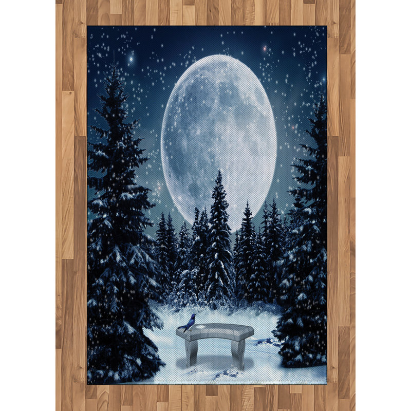 Tapis décoratif blanc à haute densité en fibres longues d'hiver, Rectangle— 4 pi x 5 pi 8 po