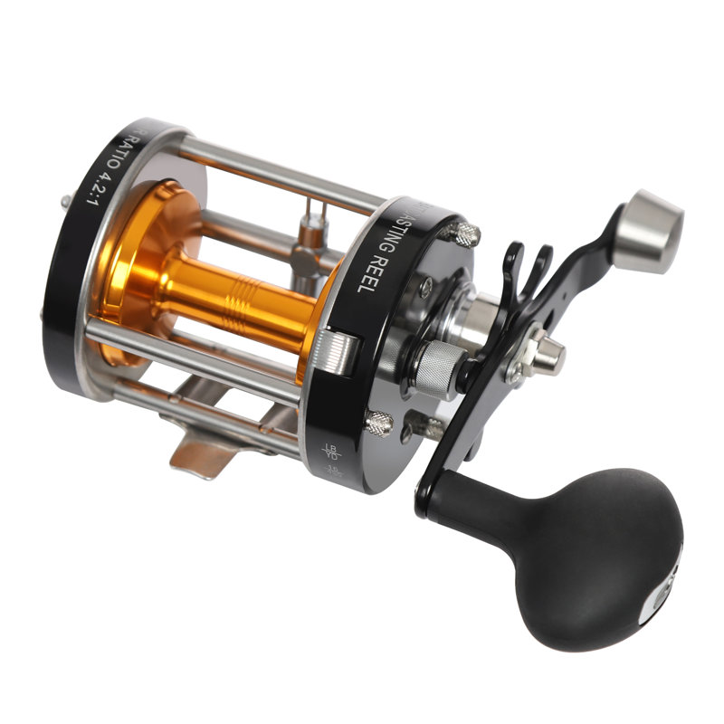 Moulinet de pêche pour poissons-chats Sybol, H 3,27 po x l 3,58 po x P 3,27 po, Noir, noir, noir, noir