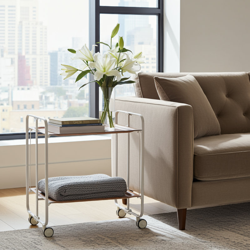 Mald Serving Cart, Grey, Cedar